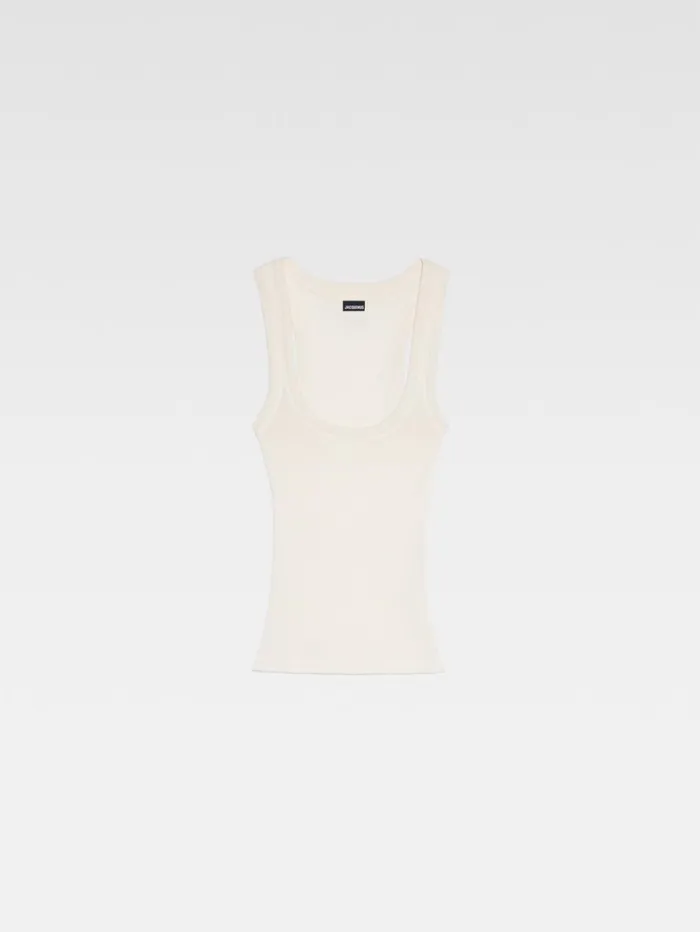 Women Tops and Shirts JACQUEMUS The Gros Grain Tank Top White