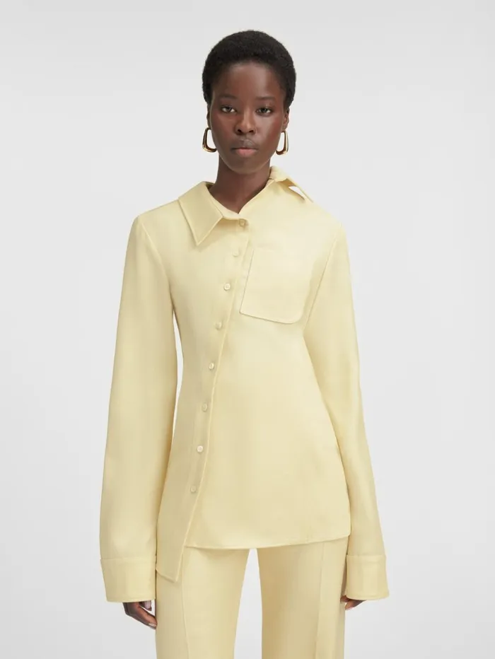 Women Tops and Shirts JACQUEMUS The Pablo Shirt Pale Yellow Women Tops and Shirts JACQUEMUS The Pablo Shirt Pale Yellow