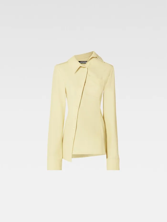 Women Tops and Shirts JACQUEMUS The Pablo Shirt Pale Yellow Women Tops and Shirts JACQUEMUS The Pablo Shirt Pale Yellow