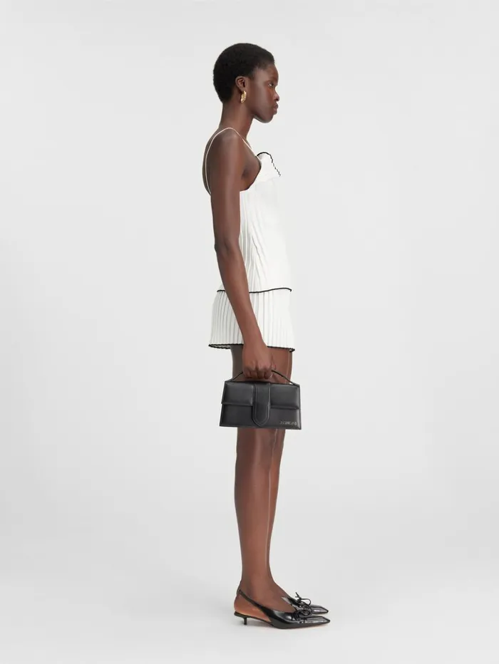 Women Tops and Shirts JACQUEMUS The Pleated Knit Top White Women Tops and Shirts JACQUEMUS The Pleated Knit Top White