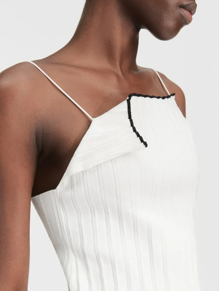 Women Tops and Shirts JACQUEMUS The Pleated Knit Top White Women Tops and Shirts JACQUEMUS The Pleated Knit Top White