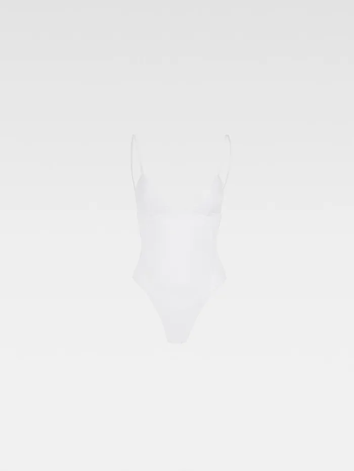 Women Tops and Shirts JACQUEMUS The Spallina Bodysuit White Women Tops and Shirts JACQUEMUS The Spallina Bodysuit White