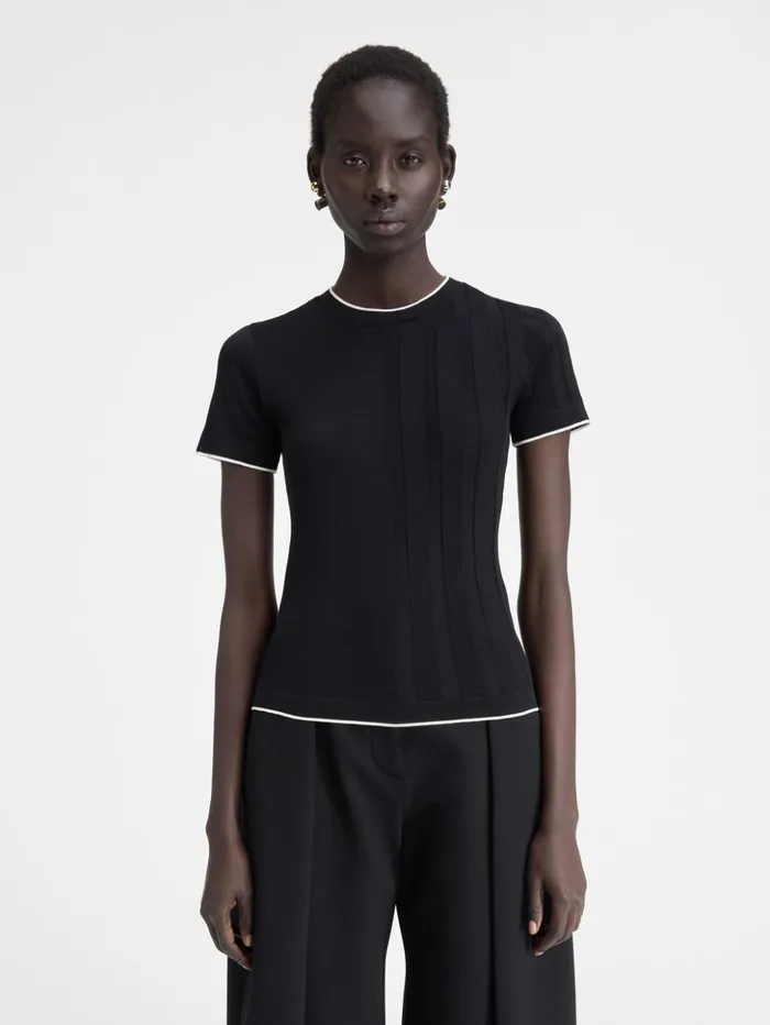 Women Tops and Shirts JACQUEMUS The Tricot Tshirt Black