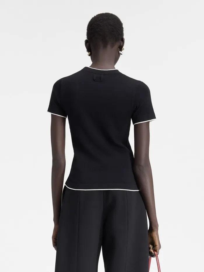 Women Tops and Shirts JACQUEMUS The Tricot Tshirt Black Women Tops and Shirts JACQUEMUS The Tricot Tshirt Black