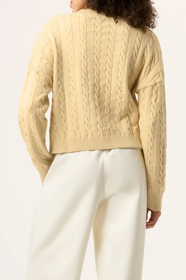 Women Tops and TShirts Fila Baseline Chunky VNeck Sweater 200 Soy Bean Women Tops and TShirts Fila Baseline Chunky VNeck Sweater 200 Soy Bean
