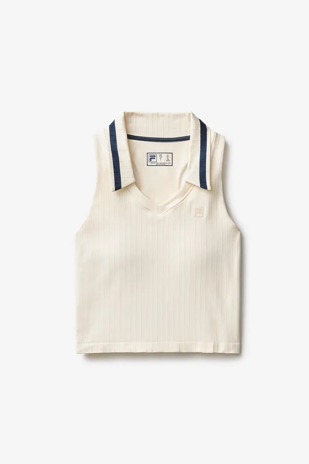 Women Tops and TShirts Fila Challenger Seamless Polo Tank 922 Gardeniafilanavy