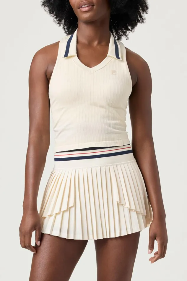 Women Tops and TShirts Fila Challenger Seamless Polo Tank 922 Gardeniafilanavy