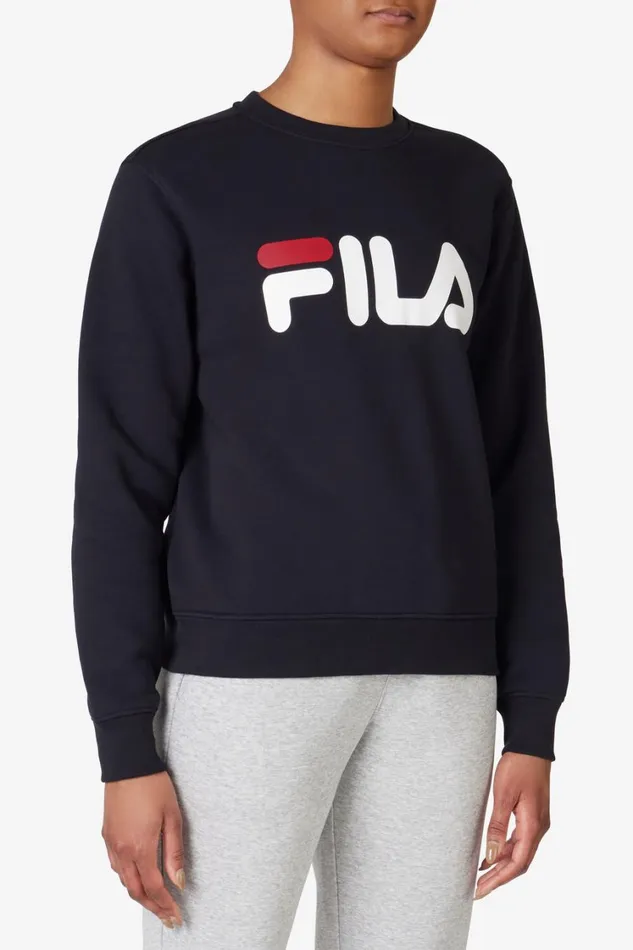 Women Tops and TShirts Fila Classic Fila Logo Long Sleeve Crew