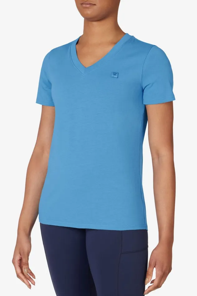Women Tops and TShirts Fila Palm Springs Elevated Essentials VNeck Tee
