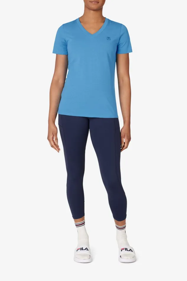 Women Tops and TShirts Fila Palm Springs Elevated Essentials VNeck Tee