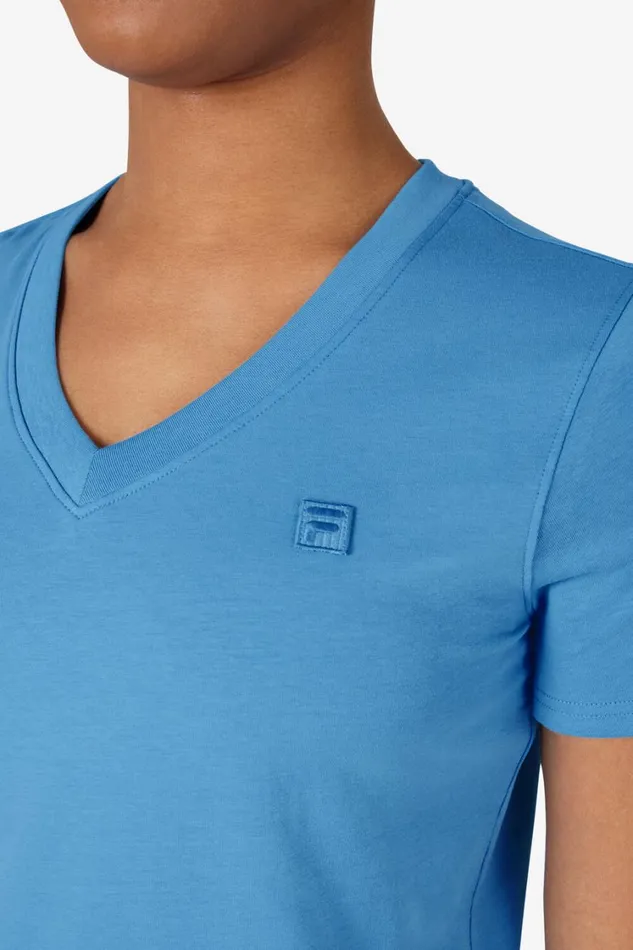 Women Tops and TShirts Fila Palm Springs Elevated Essentials VNeck Tee