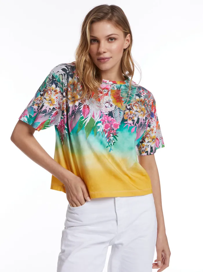 Women Tops Robert Graham BEACH IN BLOOM GRAPHIC TSHIRT Multi