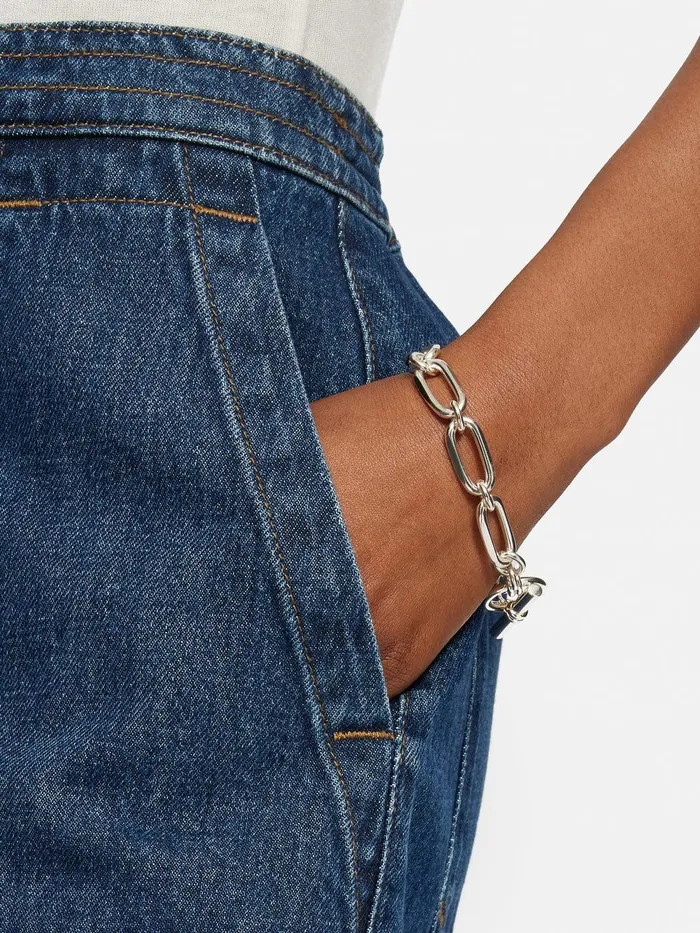 Women Trombone Link Bracelet Silver Jigsaw Party