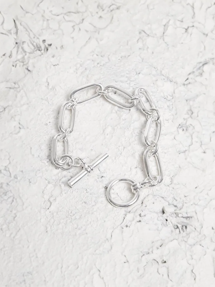 Women Trombone Link Bracelet Silver Jigsaw Party