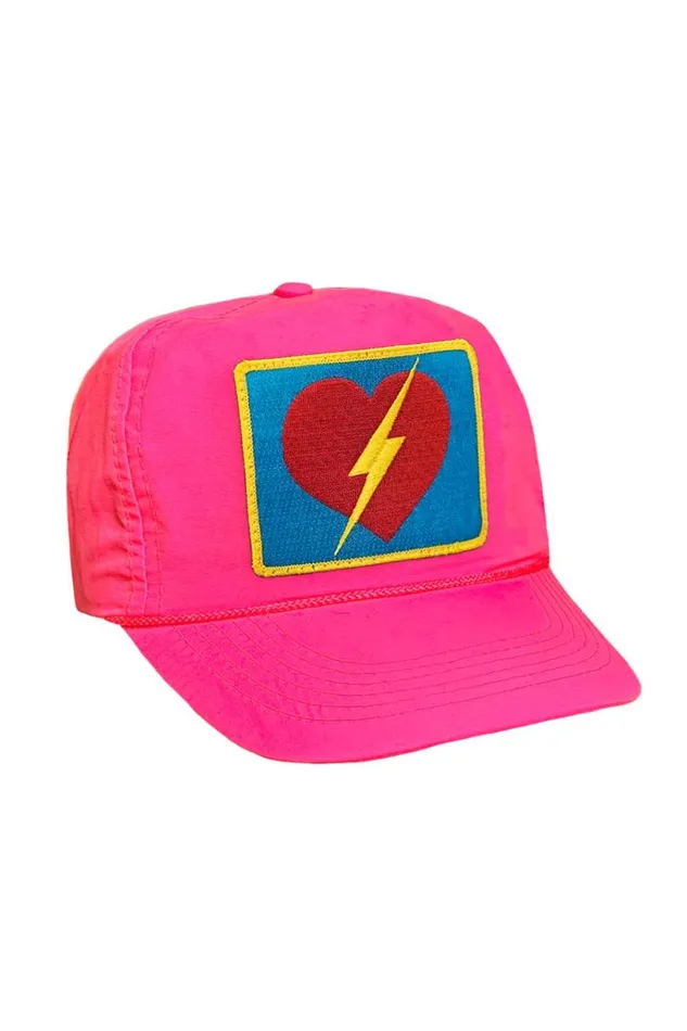 Women Trucker Hats Aviator Nation BOLT HEART VINTAGE NYLON TRUCKER HAT