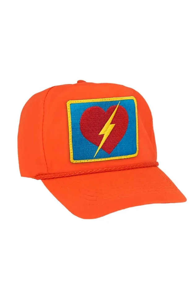 Women Trucker Hats Aviator Nation BOLT HEART VINTAGE NYLON TRUCKER HAT