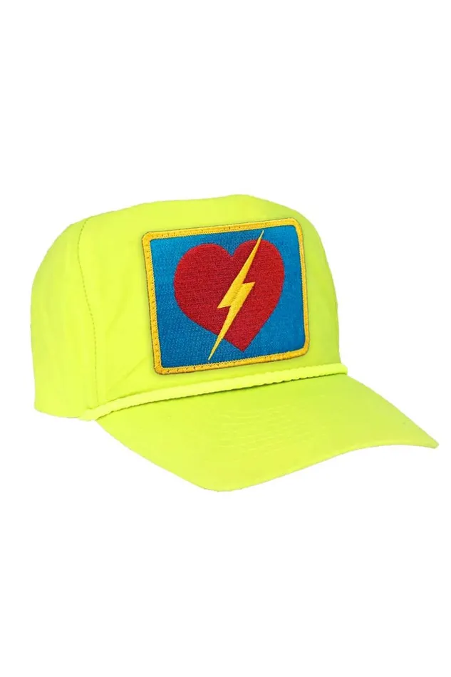Women Trucker Hats Aviator Nation BOLT HEART VINTAGE NYLON TRUCKER HAT