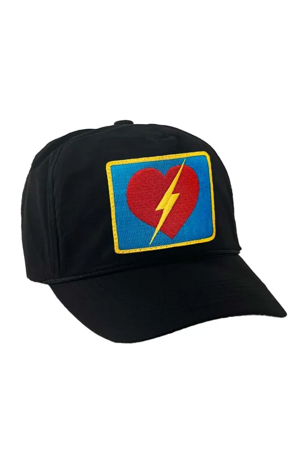 Women Trucker Hats Aviator Nation BOLT HEART VINTAGE NYLON TRUCKER HAT