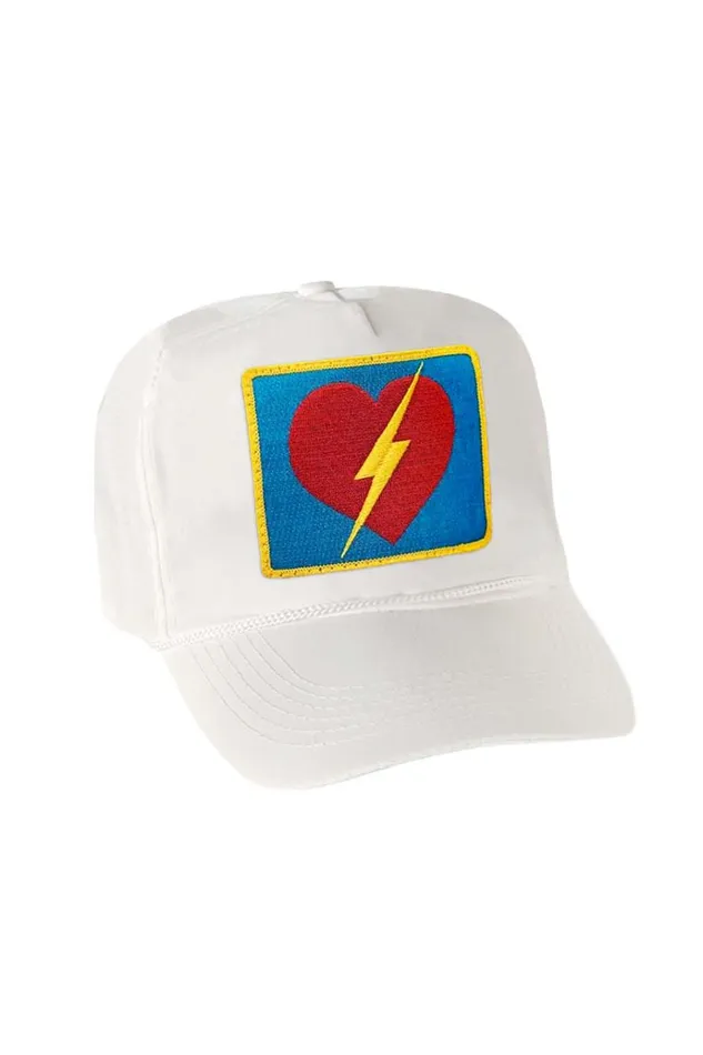 Women Trucker Hats Aviator Nation BOLT HEART VINTAGE NYLON TRUCKER HAT