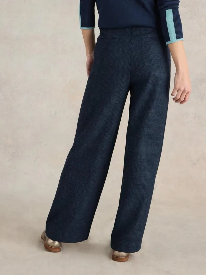 Women Una Tweedy Wide Leg Trouser Navy Multi White Stuff Trousers