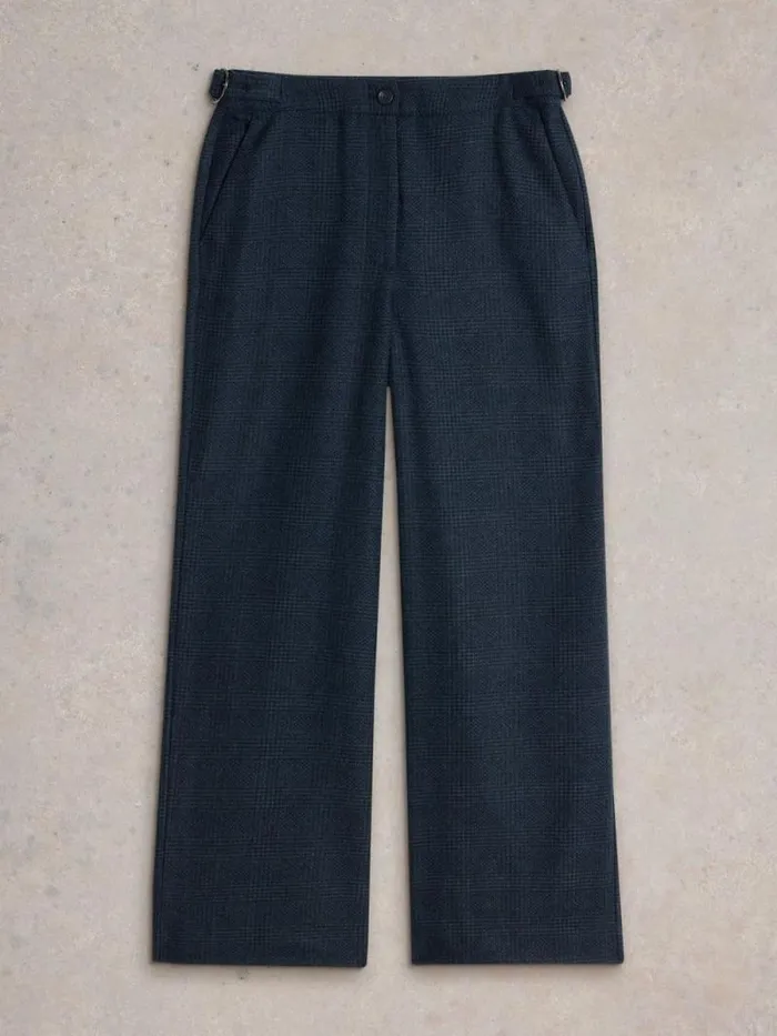 Women Una Tweedy Wide Leg Trouser Navy Multi White Stuff Trousers