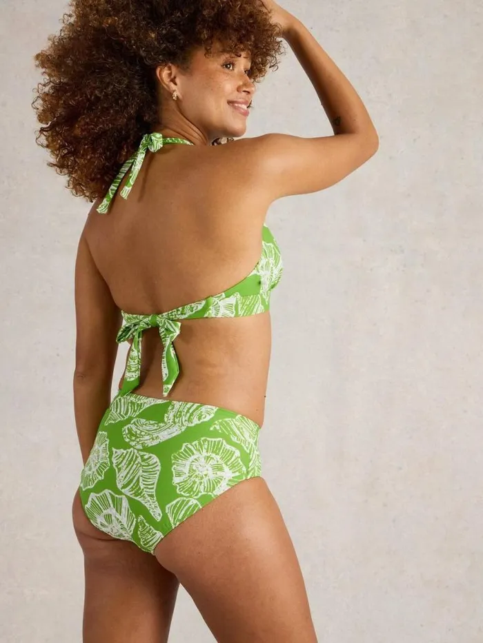 Women Valley Print Bikini Bottom Green Multi White Stuff Swimwear