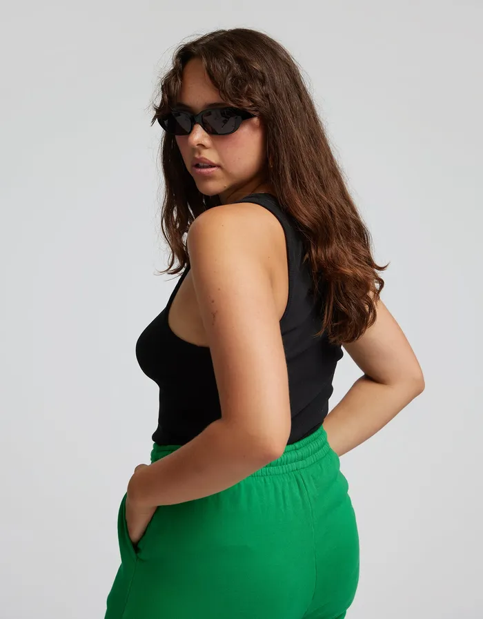 Women Women Organic Rib Tank Top 8211 Deep Black Tank Tops Colorfulstandard