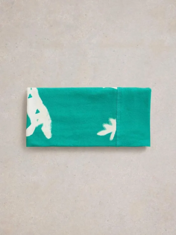 Women Womens Versatile Jersey Roll Green Print White Stuff Scarves