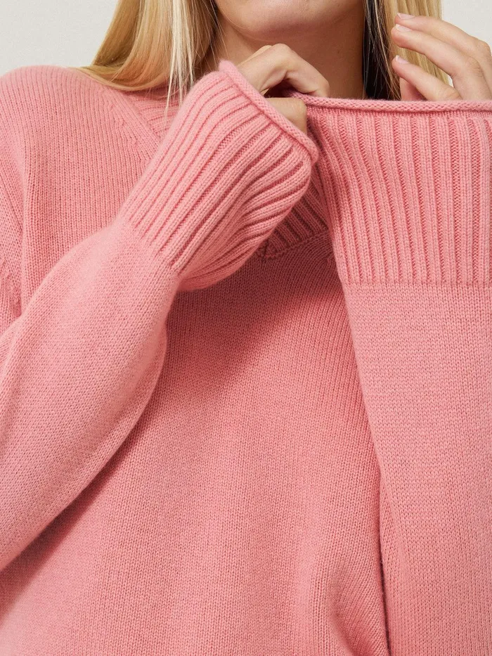 Women Wool Cashmere Blend V Neck Pink Jigsaw Knitwear and Cashmere