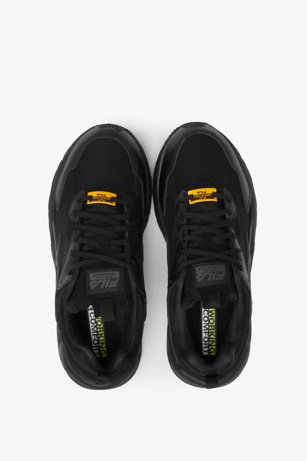 Women Work Shoes Fila Memory Lateshift Sr Wp 001 Black Black Black