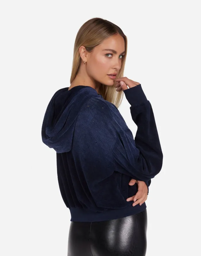 Yvette Neon Poison Skull Navy Ombre Women039s Lauren Moshi Hoodies